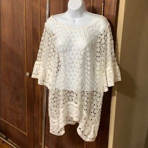 White lace tunic top